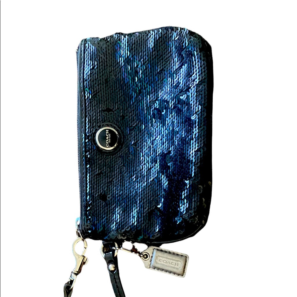 Coach black sequence wristlet